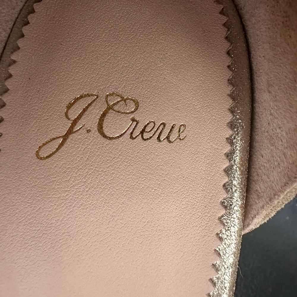 J. Crew Women’s Metallic Gold Wedge Espadrille Sandals with Ankle Strap-Size 8.5 - Picture 14 of 14